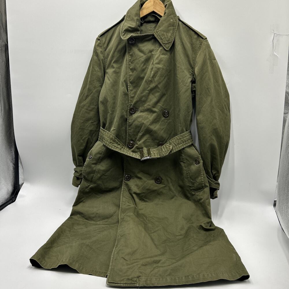 Vintage 1953 US Army Overcoat Women’s Size SMALL LONG Green KOREAN WAR